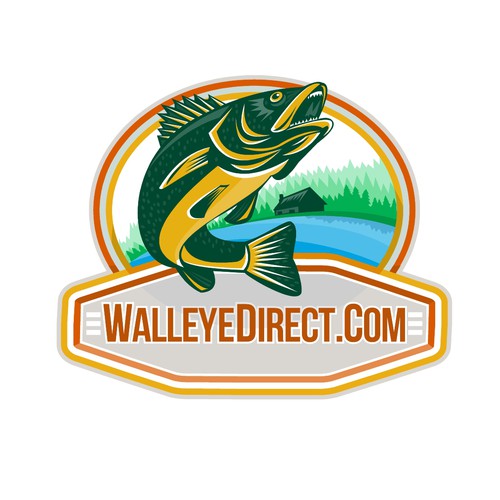 Fish logo with the title 'Walleye Direct Logo'