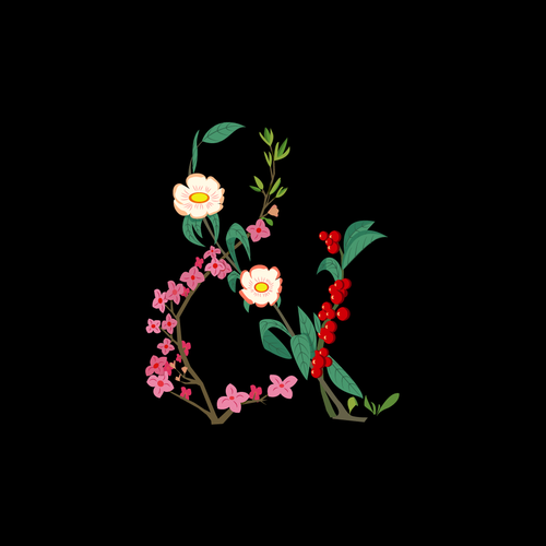 Plant illustration with the title 'Botanical Ampersand Illustration'
