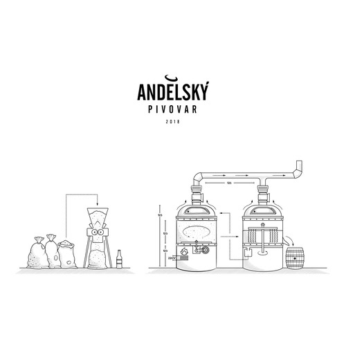 Drink illustration with the title 'Brewing process illustration'