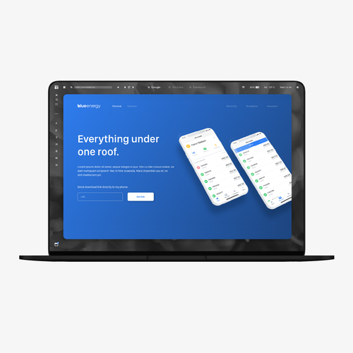 UX design with the title 'Website redesign for an innovative service provider'
