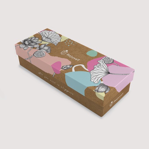 Flower packaging with the title 'Box design for slippers'