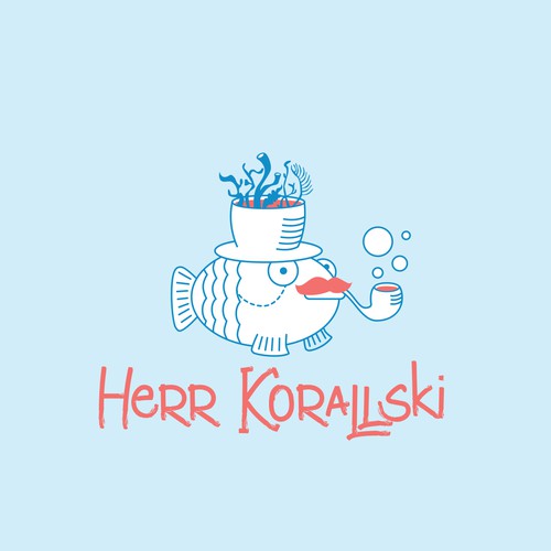 Coral design with the title 'Logo for salt aquarium sellers'