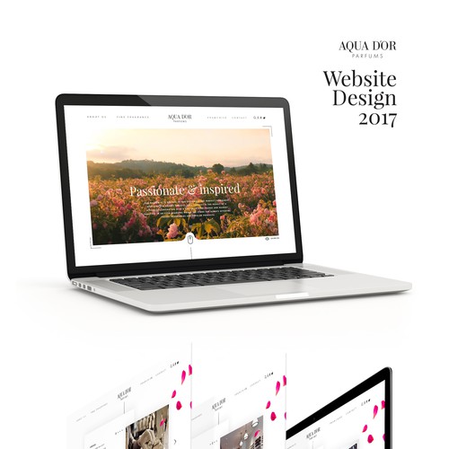 Fragrance design with the title 'Aqua D'or parfums'