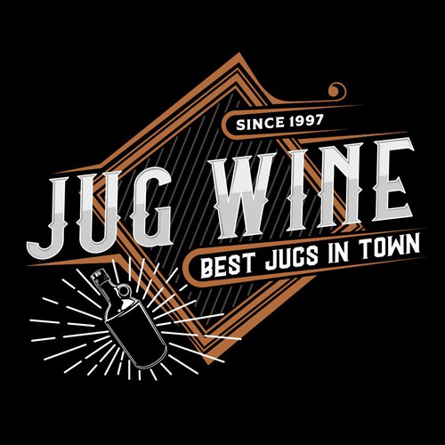 Black background design with the title 'Logo design for a winery'