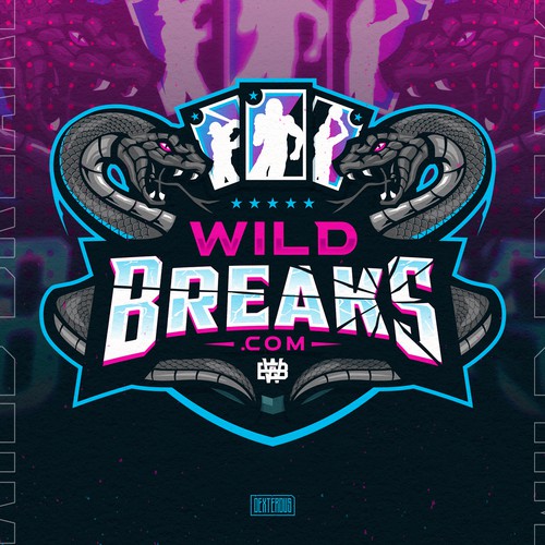 Snake design with the title 'Wild Breaks .com Logo'