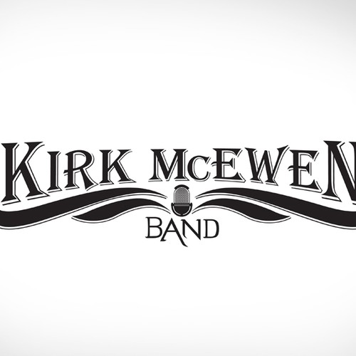 Rolling stone logo with the title 'Kirk McEwen Band - Logo Design'