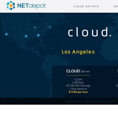 Parallax website with the title 'HomePage :: NETdepot'