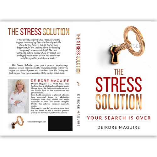 Life coaching design with the title 'Book cover for a book about overcoming the stress in life.'