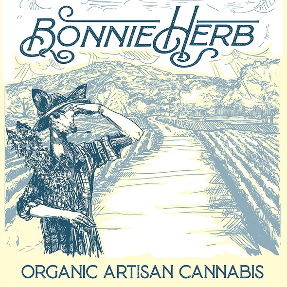 Farm label with the title 'BonnieHerb'