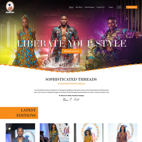 Ecommerce design with the title 'Fort Mosé'