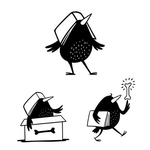 Cute design with the title 'Quirky bird character'