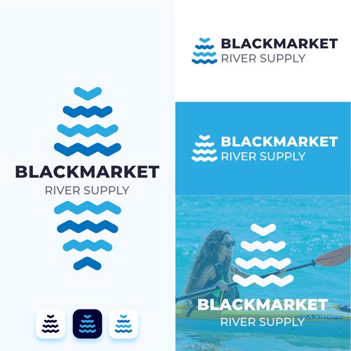 Kayaking logo with the title 'Logo brand mark sport'