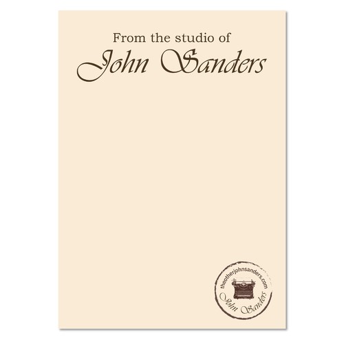 Banner artwork with the title 'Notecard design for an author'