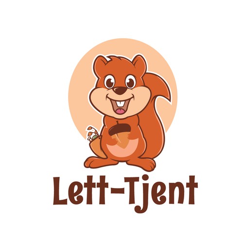 Squirrel logo with the title 'lett - tjent'
