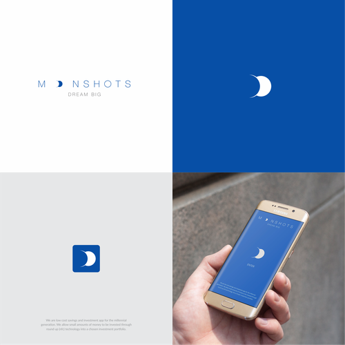 Moon brand with the title 'a simple smart logo for Moonshots'