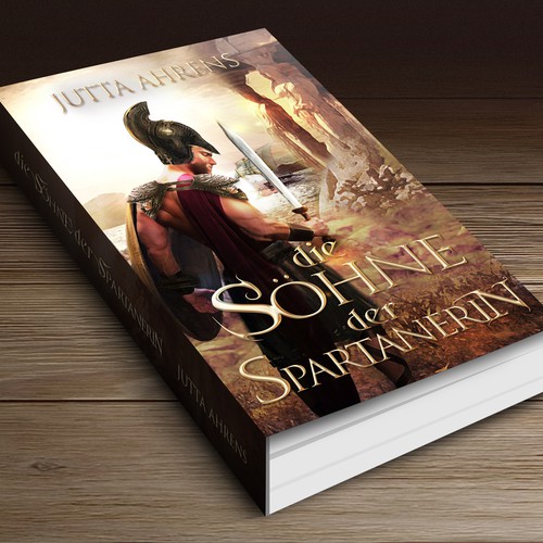 War book cover with the title 'Book Cover: Historical Novel with the title "Die Söhne der Spartanerin"'