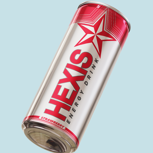 Energy drink label with the title 'Modern and classy energy drink label'