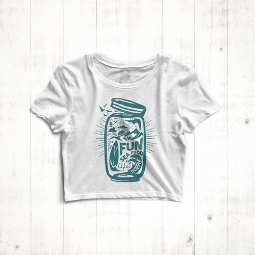 Teal design with the title 'Tank top design'