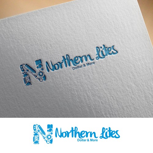 Merchandise logo with the title 'merchandise shop logo design'