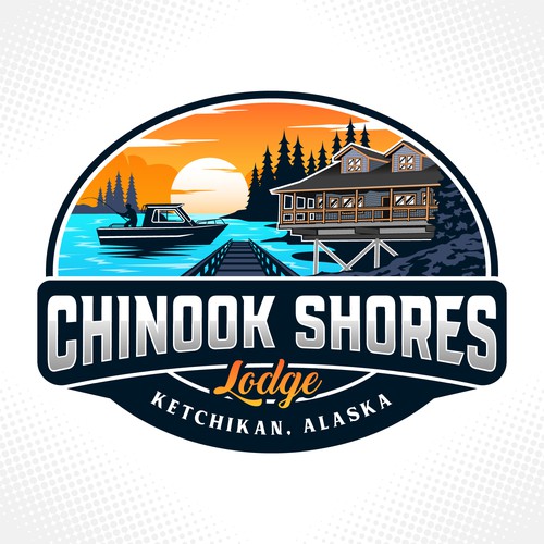 Alaska logo with the title 'Chinook Shores Lodge'