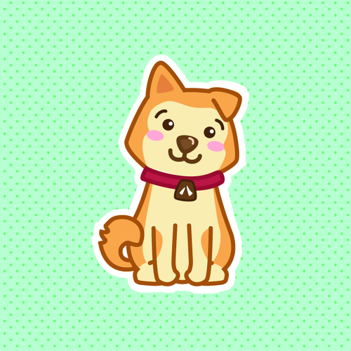 Chibi design with the title 'Hachi the Dog'