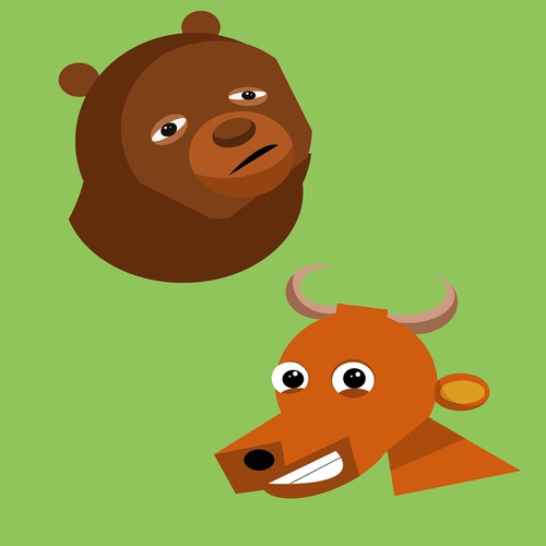 Bear illustration with the title 'simple animal design'