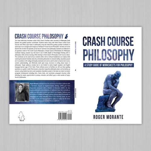 Philosophy design with the title 'Crash Course Philosophy: A Study Guide of Worksheets for Philosophy by Roger Morante'