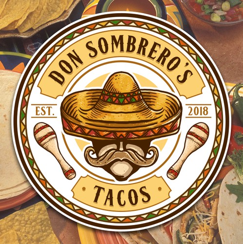 Mexican restaurant design with the title 'Don Sombrero's Tacos'
