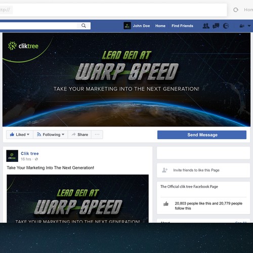 Lead design with the title 'FB Cover for ClikTree'