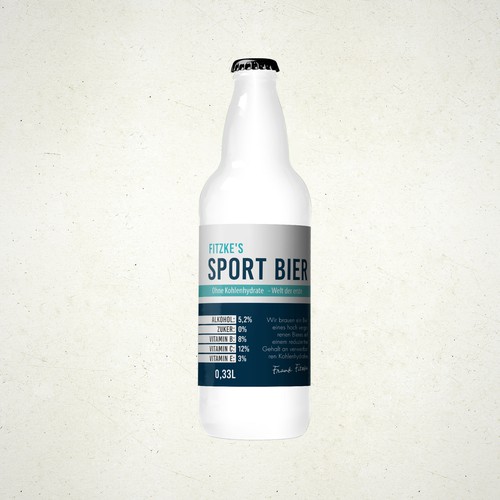 Bottle label with the title 'Fitzke's sport Bier'
