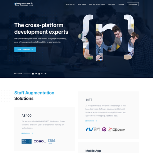 Agency website with the title 'Great design experience is about perspective opinion'
