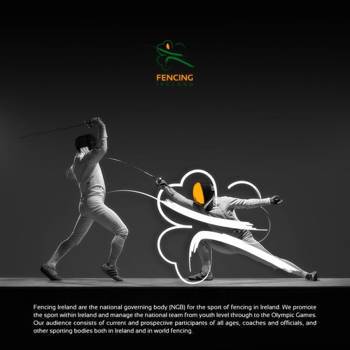 Fencing design with the title 'Fencing Ireland Logo Design'