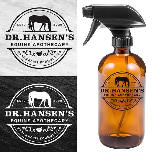 Horse logo with the title 'Circle badge logo with vintage look and feel.'