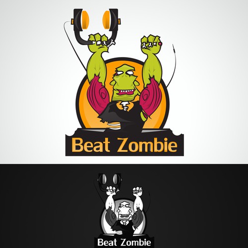 Drummer logo with the title 'BeatZombie'