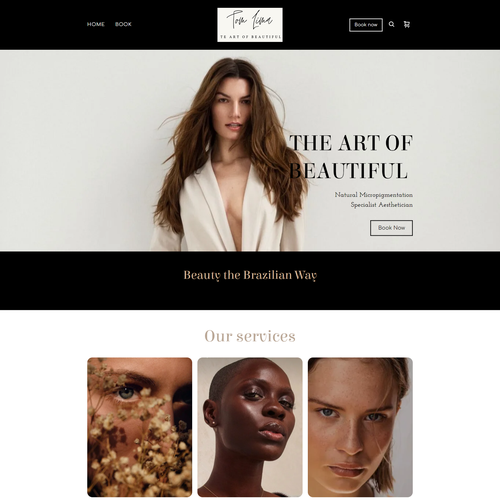 Eyelash design with the title 'WEBSITE DESIGN FOR BEAUTY EXPERT - TOM LIMA'