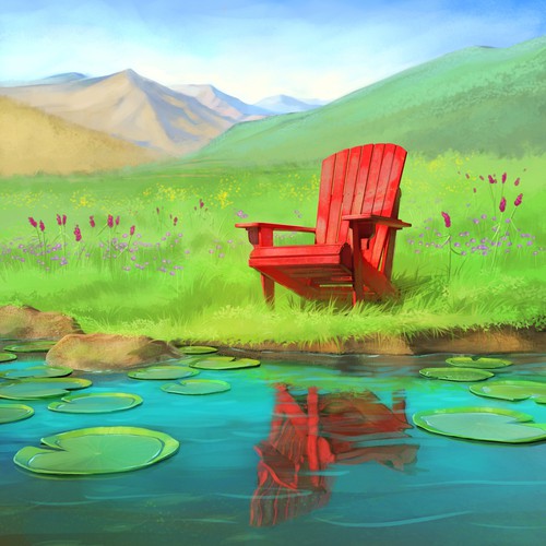 Chair design with the title 'Book cover illustration'