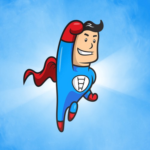 Superhero logo with the title 'Fun Superhero-Inspired Logo for Health/Fitness Blog!'