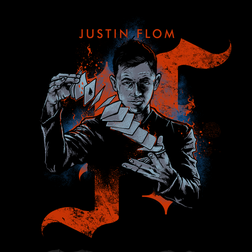 Hand-drawn t-shirt with the title 'Magician tour t-shirt'