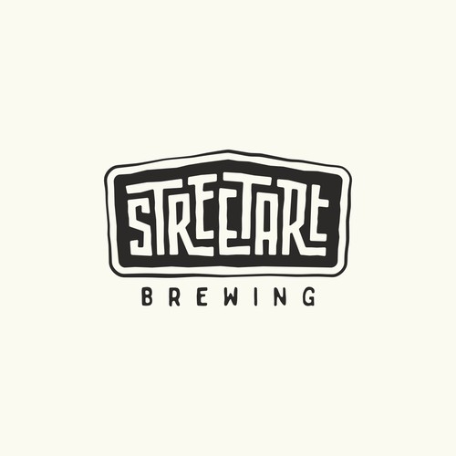 Street art logo with the title 'The hand-drawn lettering logo for Streetart Brewing'
