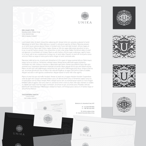 Letterhead brand with the title 'Unika'