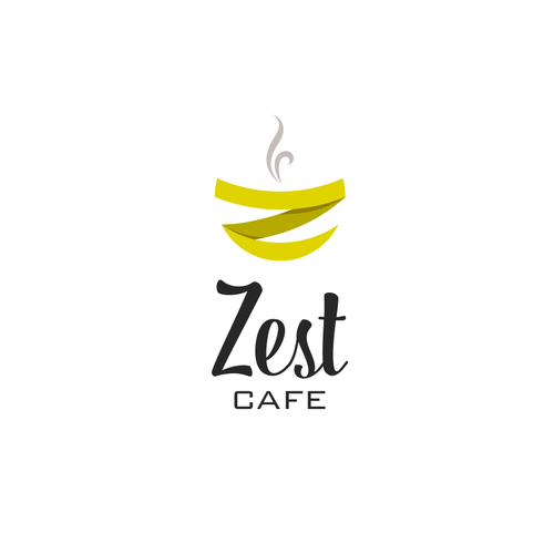 Coffee cup logo with the title 'Exciting new logo for a Cafe named Zest'