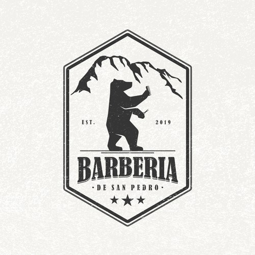 Emblem brand with the title 'Vintage Logo for Barberia De San Pedro'