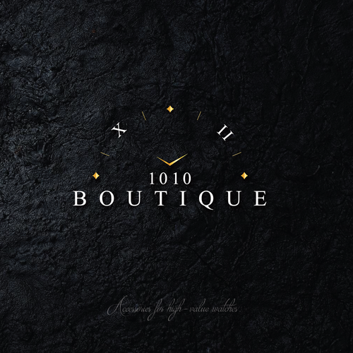 Clock logo with the title 'Luxury shop boutique'