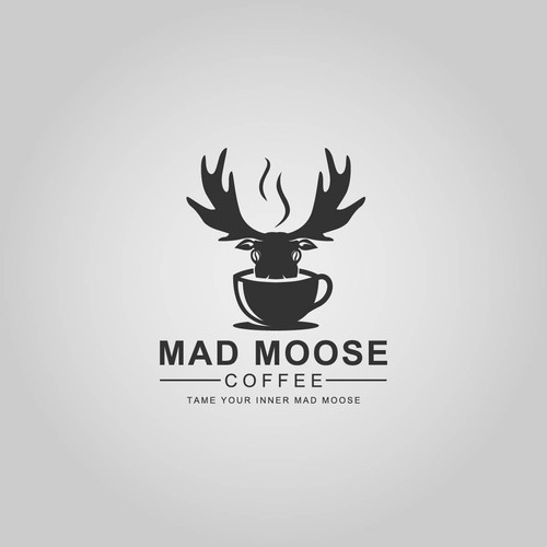 Mouse logo with the title 'Mad Moose Coffee Logo'