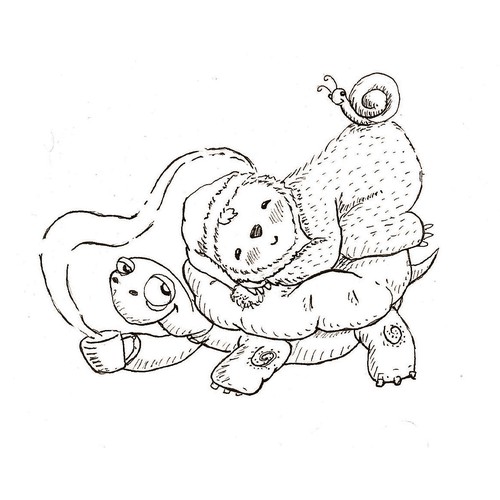 Coffee shop artwork with the title 'Sloth and coffee'