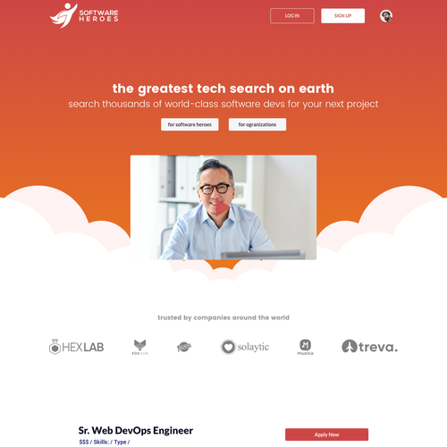IT website with the title 'Landing Page Concept for IT Recruitment Business'