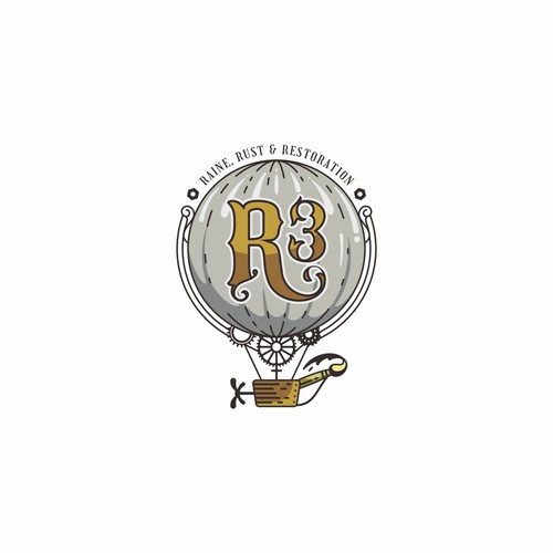 Steampunk logo with the title 'Vintage Steampunk Style Logo'