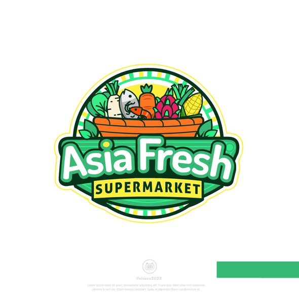 Supermarket design with the title 'Vibrant and Bold logo for Asia Fresh'