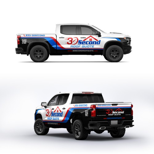 Commercial design with the title 'Truck Wrap Design for Roofing Company'