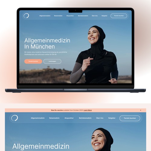 Health design with the title 'Webdesign for a Modern German Healthcare'